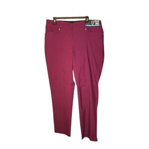 🆕 NWT PGA Tour Burgundy Tummy Control Pull-On Stretch Pants Size XL